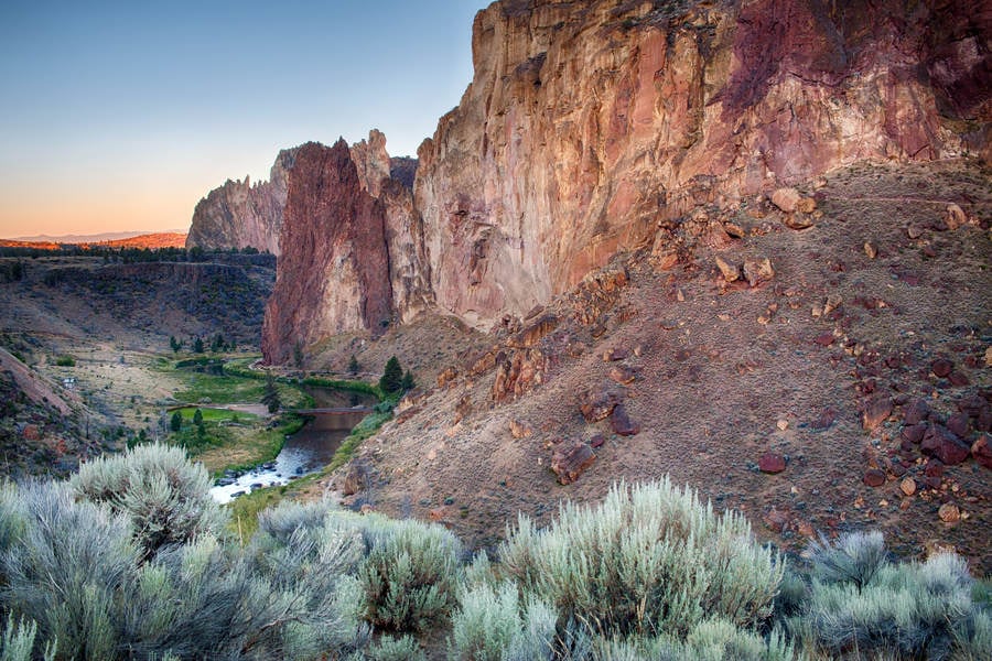 Sunset at Smith Rock State Park with Reed in the Foreground