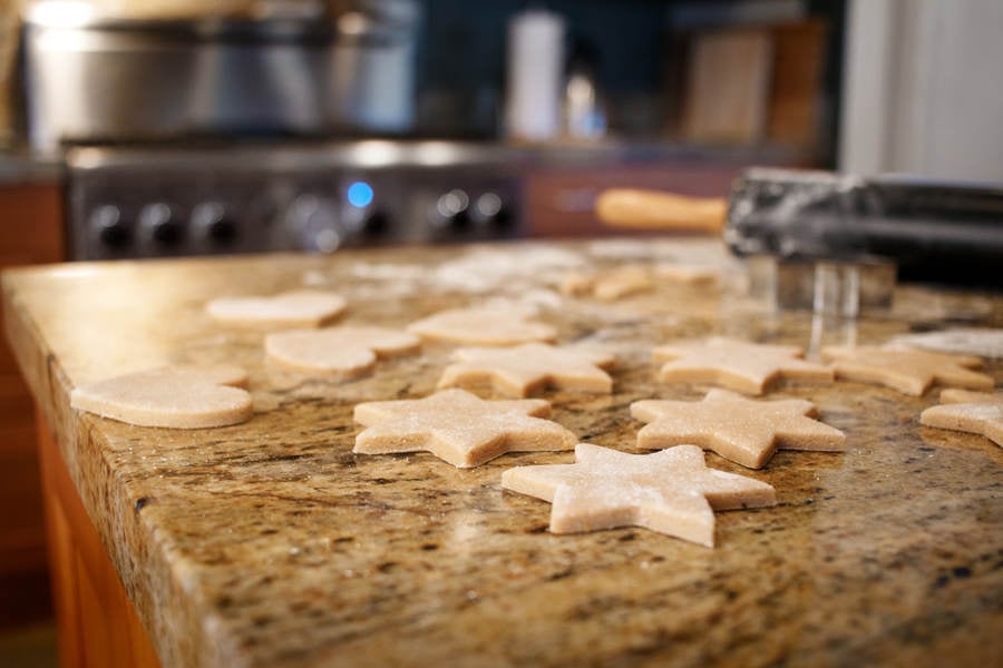 Baking Shortbread Cookies During Christmas