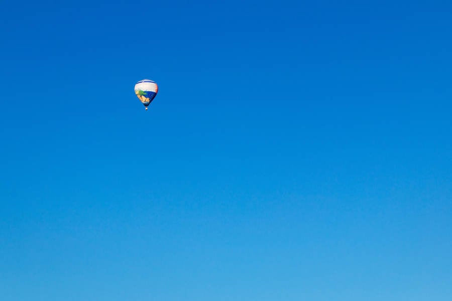 Hot Air Balloon and a Clear Blue Sky Behind