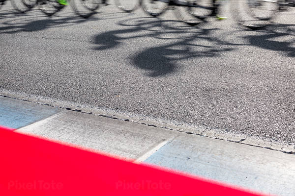 Blurred Motion of Cyclists in a Road Cycling Competition  