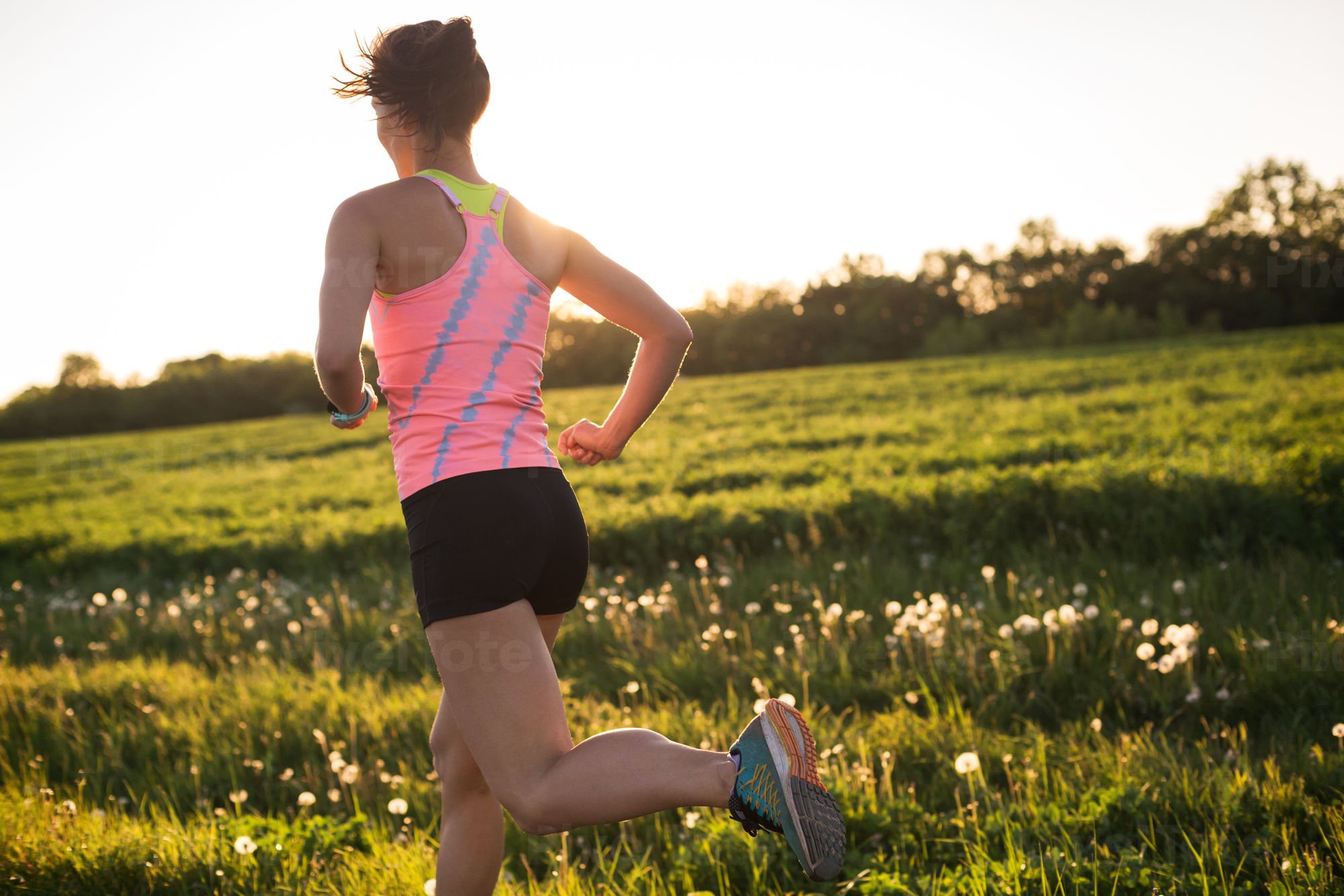 Young Athletic Woman Running Stock Photo Pixeltote