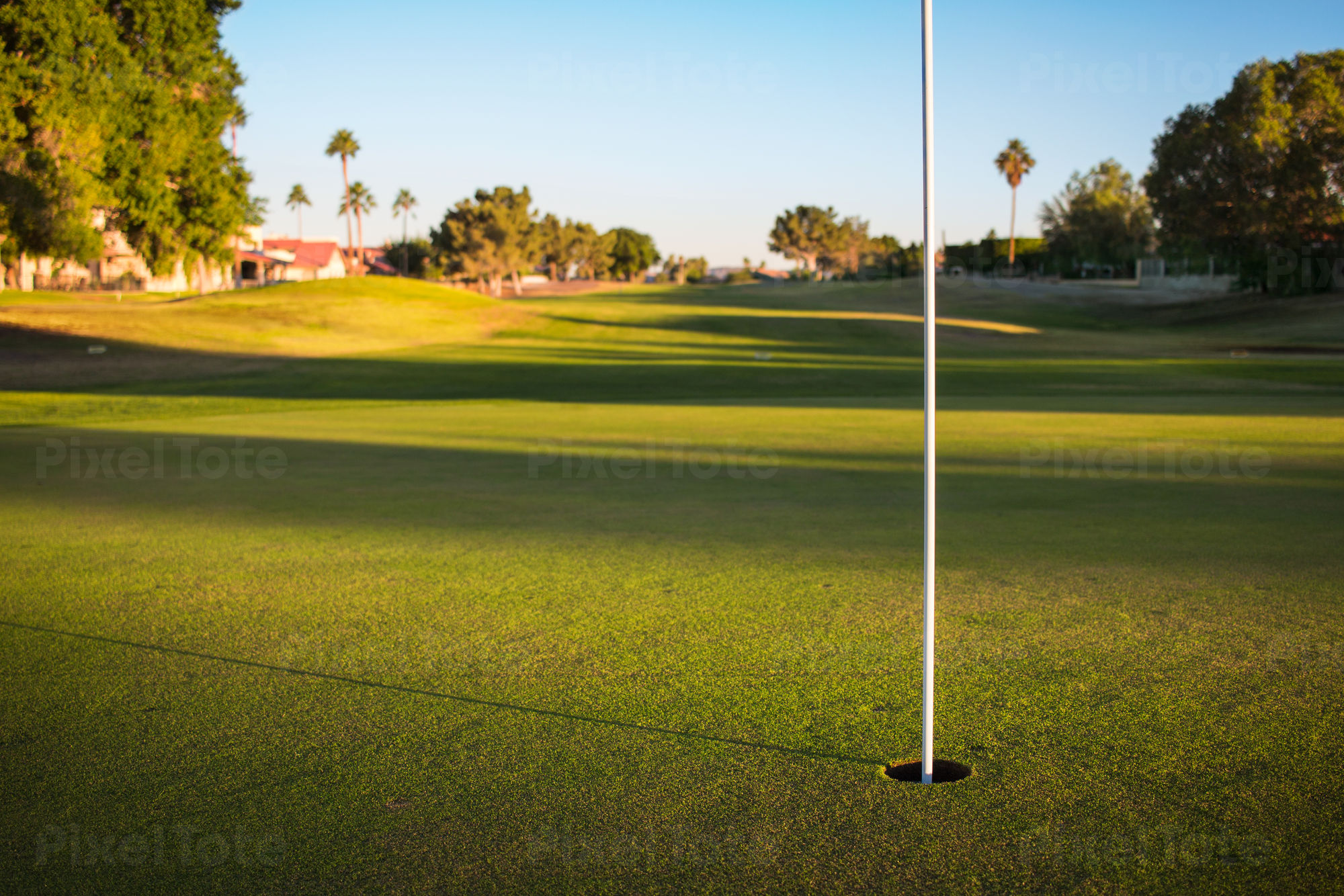 View of Flag in a Hole on Golf Stock Photo PixelTote