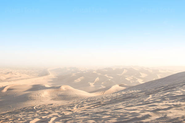 View of Sand Dunes in a Desert