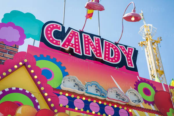 Colorful Candy Concession Stand in a County Fair