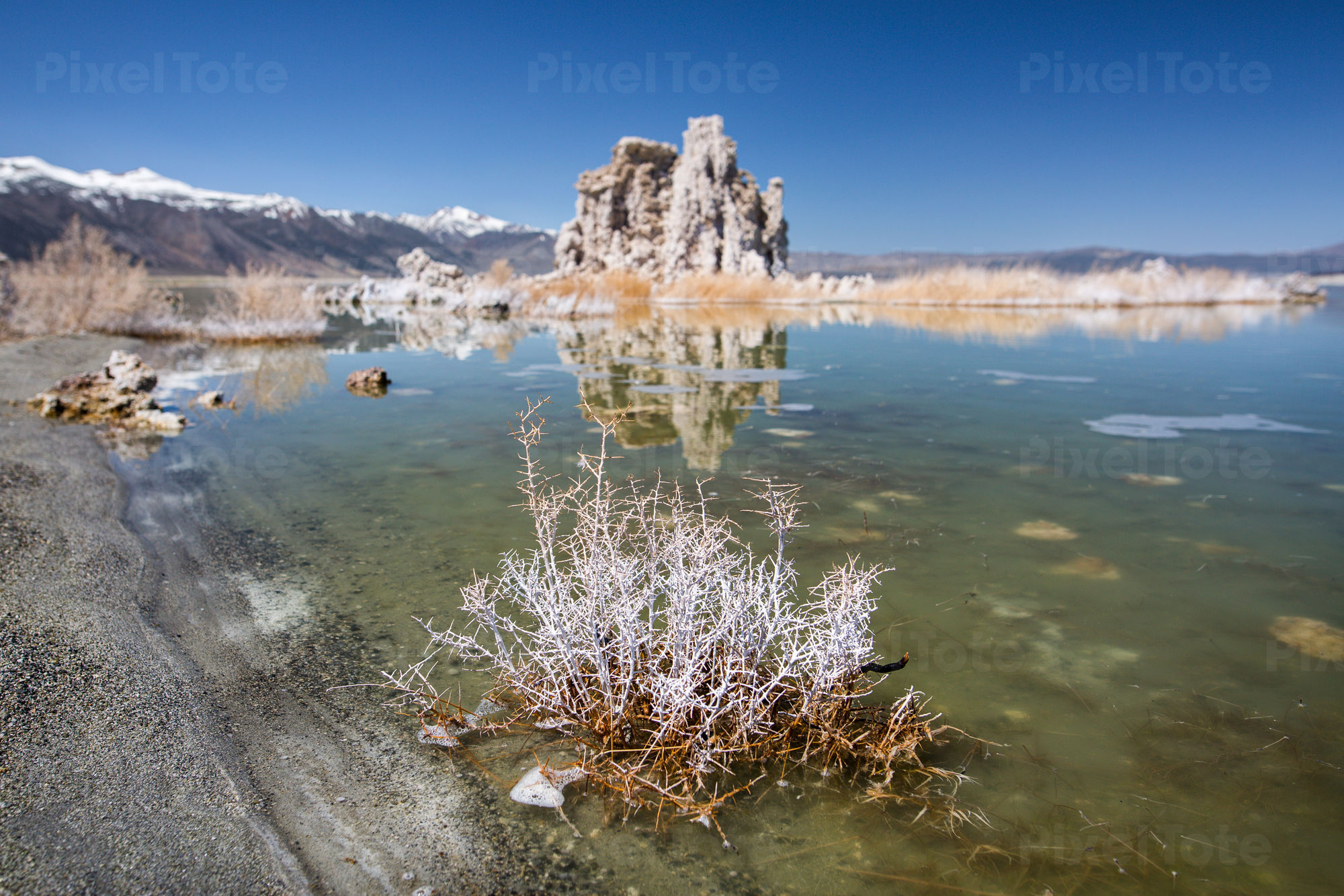 Alkalic Lake with a Limestone Stock Photo PixelTote
