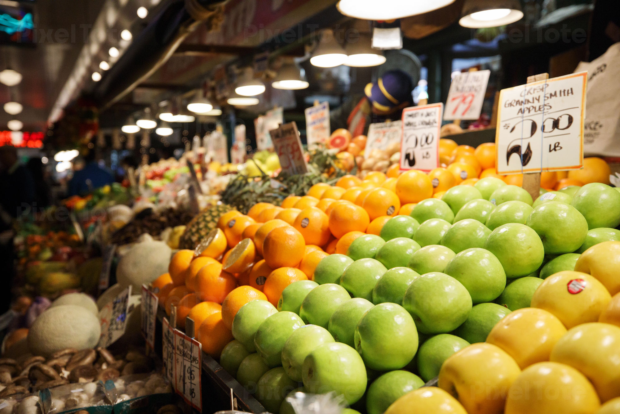 Fresh Fruit at a Farmers' Market Stock Photo - PixelTote