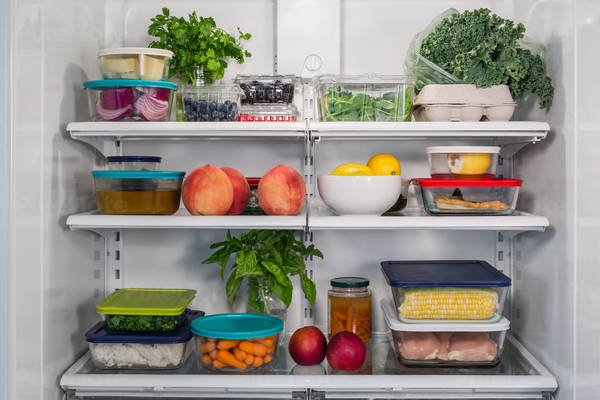 Full Frame Shot of Groceries Neatly Organized in a Refrigerator