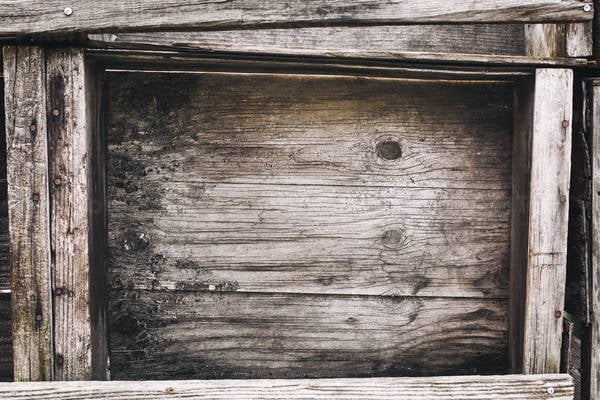 Natural Frame Formed by an Old Weathered Lumber