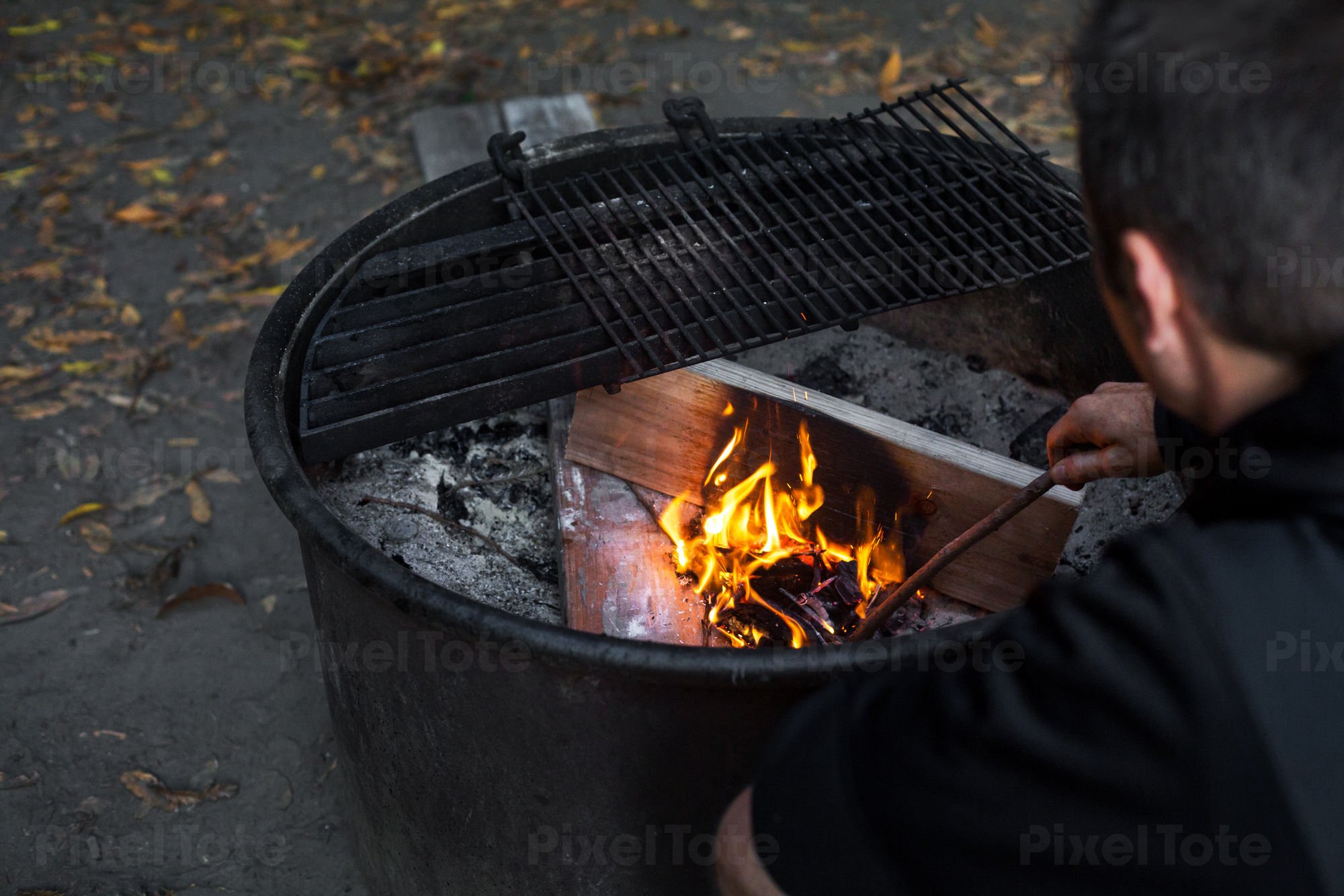 Fire Pit In A Campground Stock Photo, Campground Fire Pits