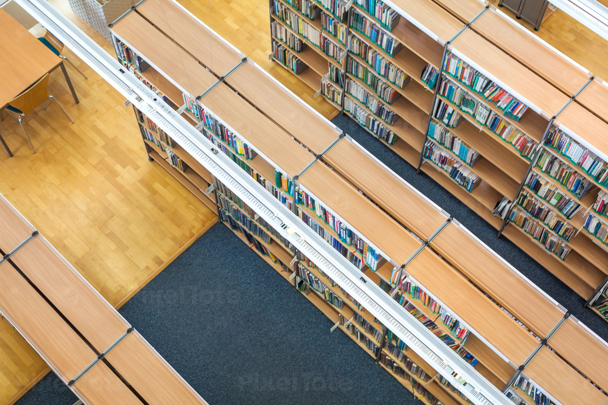From Above View Of Books On Shelves In A Library Stock Photo Pixeltote