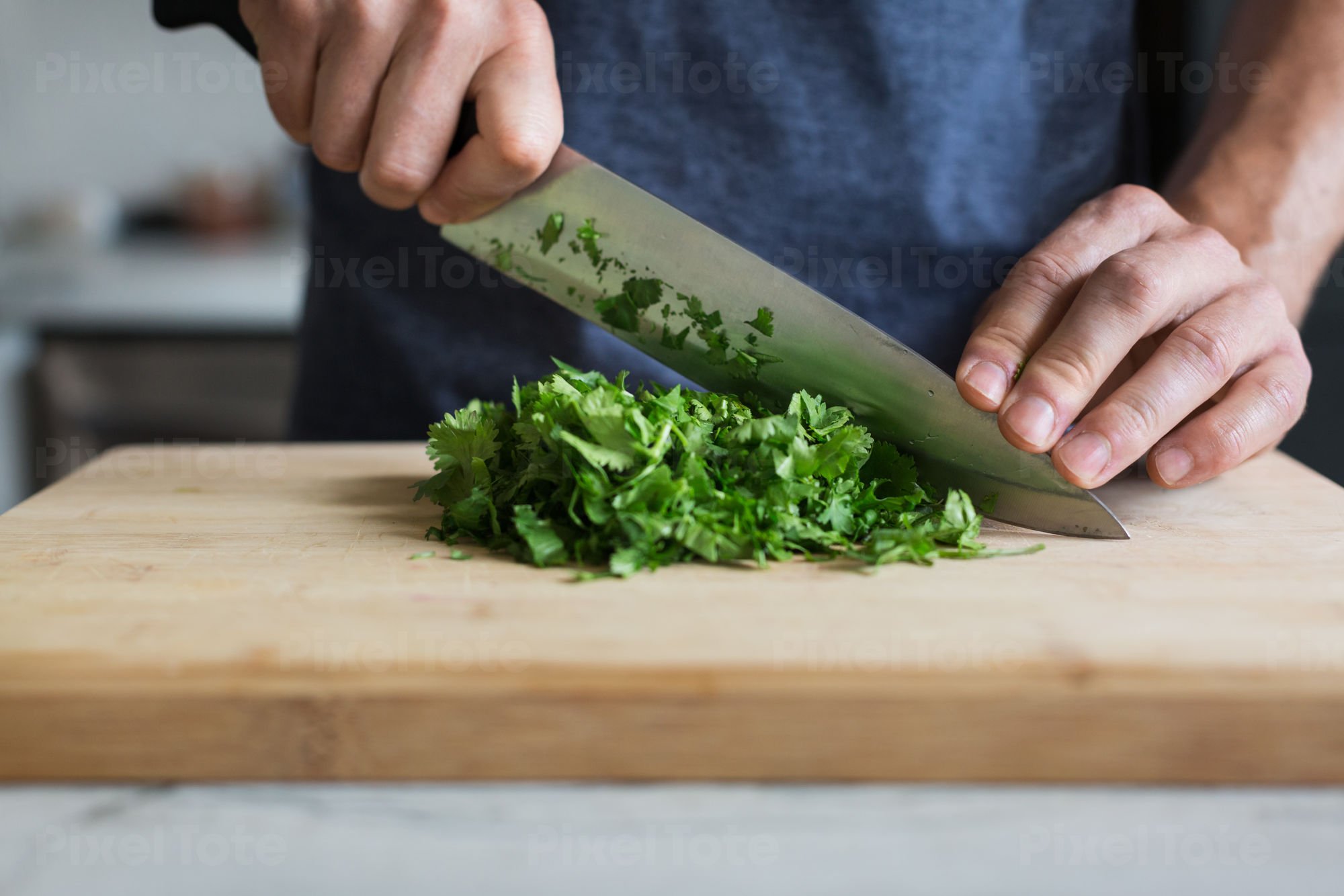 Top Down View of Herb Chopper and Cilantro on a Cutting Board Stock Image -  Image of double, bunch: 172190401