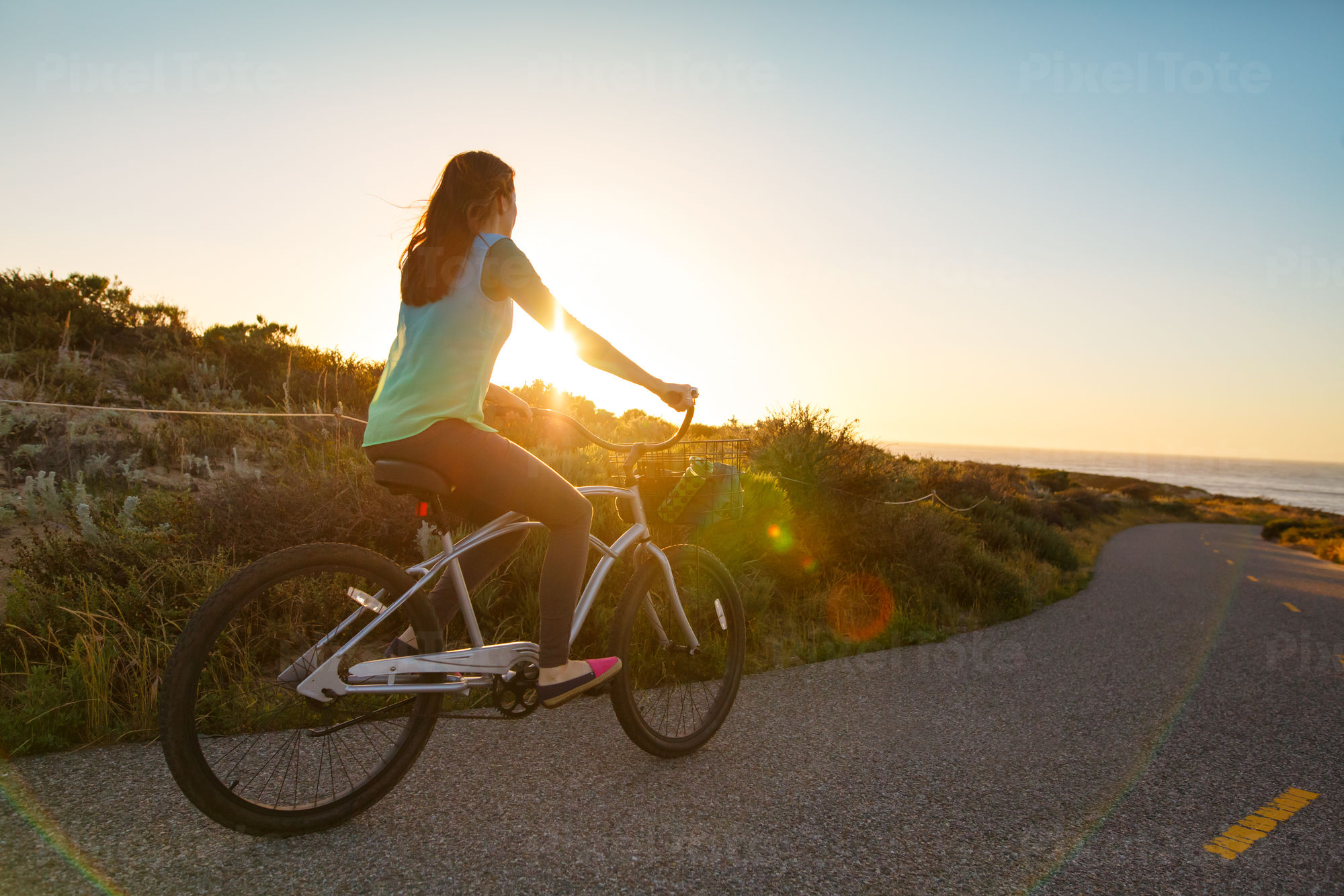 woman cruise bike