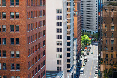 High-Angle View of a Street in Downtown San Francisco