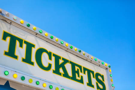 Ticket Counter at a Local County Fair and Clear Blue Sky Behind