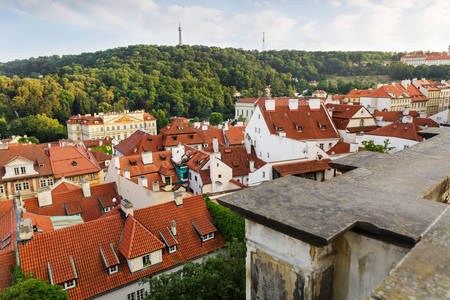 View of a Historic Town District from a Castle Wall