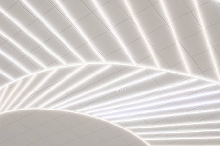 Artistic Light Bulb Installation on a Ceiling