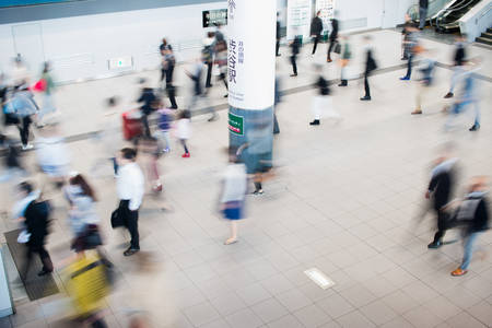 Blurred People During Rush Hour in a Public Transportation Hall