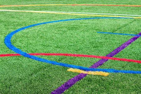 View of Colorful Field Lanes on a Turf